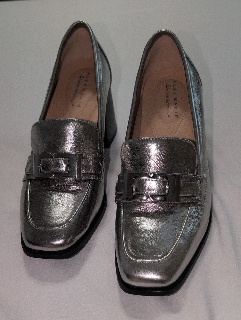 Alex Marie Women’s Silver Metallic Heels. Used ONCE. SZ 9.5
